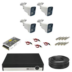 پک دوربین مداربسته 4 کانال 5 مگاپیکسل دید در شب رنگی AHD CCTV AHD 4ch 5mp Warmlight
