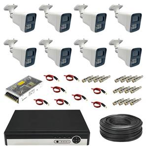 پک دوربین مداربسته 8 کانال 5 مگاپیکسل دید در شب رنگی AHD  CCTV AHD 8ch 5mp Warmlight