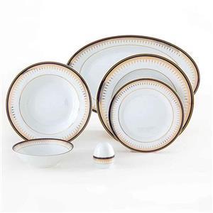 سرویس غذاخوری زرین 28 پارچه 6 نفره سری ایتالیا اف طرح خاطره درجه عالی Zarin Iran Porcelain Inds Italia-F Khatereh 28 Pieces Complete Porcelain Dinnerware Set Top Grade