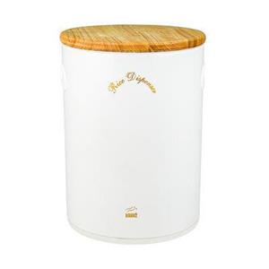 سطل برنج بدون پیمانه درب بامبو بهازکالا ظرفیت ۱۲ کیلوگرم