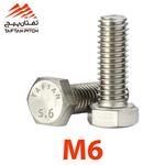 پیچ شش گوش آهنی سفید M6×70