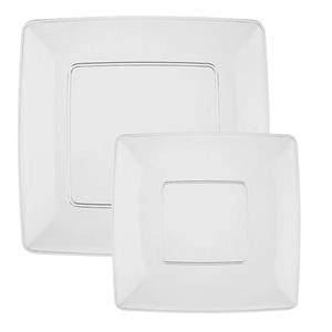 بشقاب غذا و خورش خوری یکبار مصرف الین پلاست مدل LUX-GHZ-KHR-12 مجموعه 12 عددی