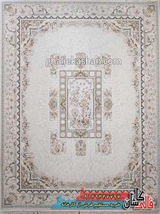 فرش 1200 شانه طرح آذین کاشان گل برجسته
