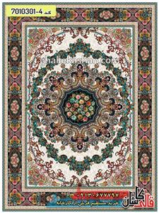 فرش 1000 شانه طرح ایلیا زمینه آبی کاشان