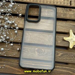 قاب گوشی Galaxy A23 4G سامسونگ اورجینال متال کیس Metal پیکسل Pixel طرح پشت طلق شفاف دور سیلیکونی مشکی کد 520