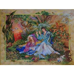 تابلو نگارگری آوای دوست اثر استاد اسماعیل زاده کد 16259