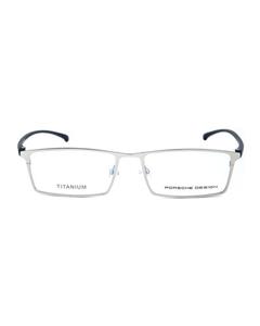 ​عینک طبی مستطیلی مشکی نقره‌ای 