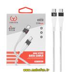 کابل شارژ پاوربانک USB-C به USB-C یوشیتا YOSHITA سوپرفست 60W PD مدل YC-027 طول 25 سانتی متر