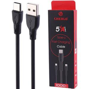 کابل شارژ USB به USB-C چرلو CHERLO فست 5 آمپر مدل CH-Tc09 طول 1 متر کد 30030