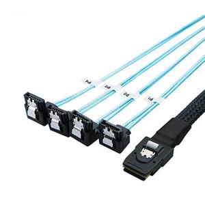 کابل تبدیل 1 به 4 Mini SAS SFF-8087 به SATA اسمارطور مدل 90 درجه SM45