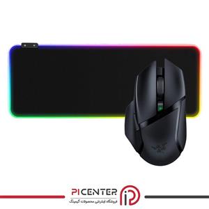 ماوس گیمینگ ریزر به همراه موس پد Basilisk And RGB MousePad Gaming Razer Basilisk Gaming Mouse - [Matte Black]: 16,000 DPI Optical Sensor - Chroma RGB Lighting - 8 Programmable Buttons - Mechanical Switches - Customizable Scroll Resistance