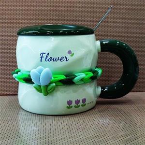 ماگ فانتزی با تزیین کش مو کد 473