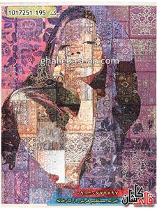 فرش فانتزی و مدرن 700 شانه طرح چهل تکه چهره زمینه کاشان