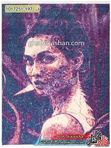 فرش فانتزی و مدرن 700 شانه طرح کلاژ چهره کاشان