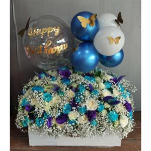 باکس گل رز ابی و ژیپسوفیلیا 6118
