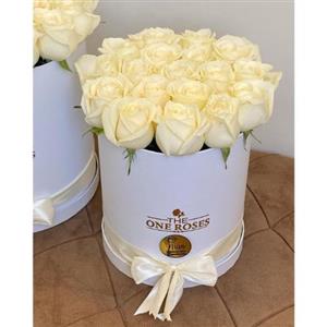 باکس گل رز سفید طبیعی 6171