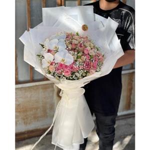 دسته گل رز مینیاتوری صورتی 5879