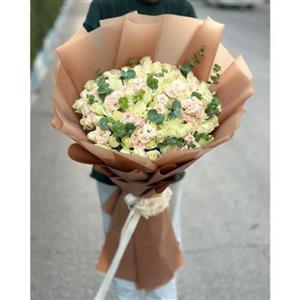 دسته گل رز مینیاتوری سفید 5880
