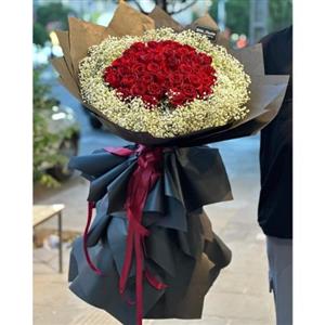 دسته گل رز قرمز شیک 5870