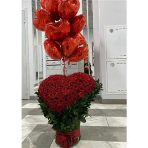 دسته گل رز قرمز بزرگ 5862