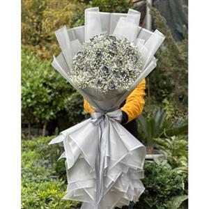 دسته گل رز طوسی و ژیپسوفیلیا خاص 6268