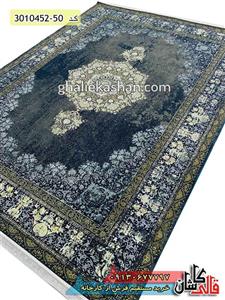 فرش وینتیج طرح زرین 1500 شانه کاشان گل برجسته