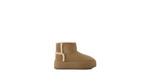 نیم بوت زنانه Faux fur lined flat ankle boots برند BERSHKA