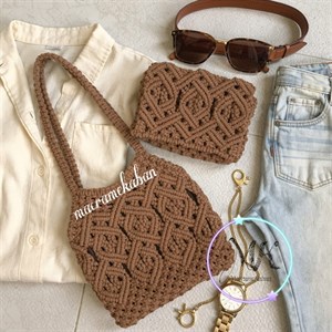 کیف زنانه اورجینال مدل macrame bucket bag برند zara