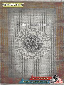 فرش 1000 شانه طرح وینتیج ورساچه کاشان گل برجسته