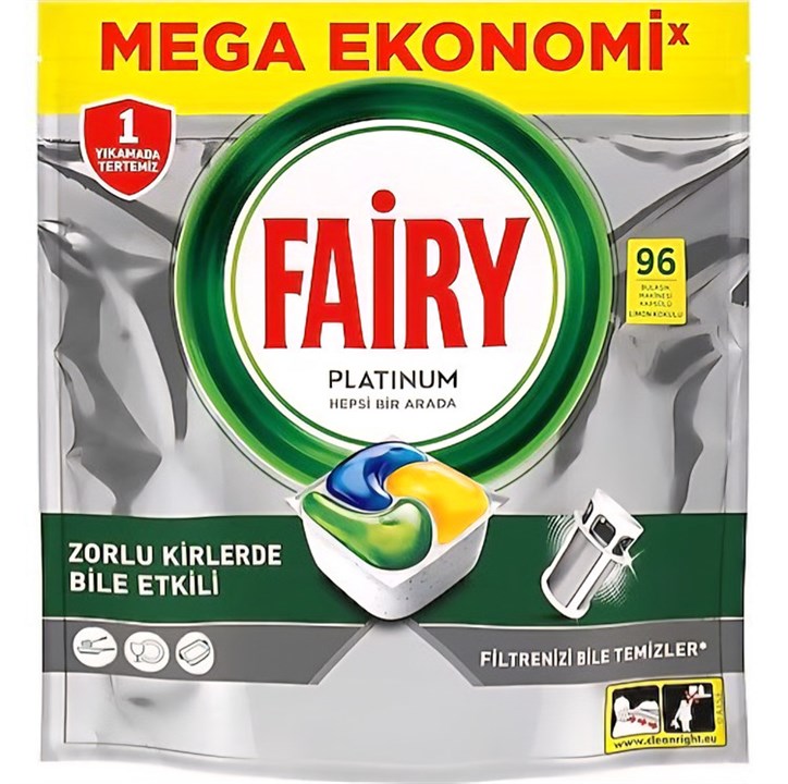 قرص ماشین ظرفشویی فیری MEGA EKONOMI پلاتینیوم ۹۶ عددی
