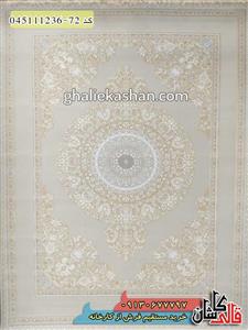 فرش طلاکوب 1200 شانه طرح ورساچ کاشان  گل برجسته