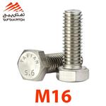 پیچ شش گوش آهنی سفید M16×50