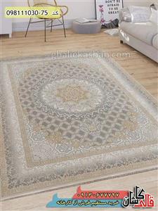 فرش طلاکوب 1000 شانه طرح اصفهان واگیره کاشان گل برجسته