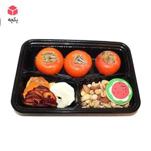 پک پذیرایی یلدا مدل «افسون» {خرمالو، میوه خشک، آجیل یلدا و کوکی}