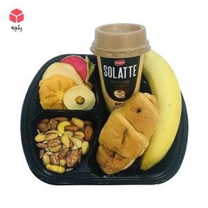 پک دفاع پایان نامه مدل «درخشش» {قهوه لیوانی کاله، میوه خشک، آجیل مخلوط شور، موز، کروسان کاکائویی}