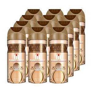 اسپری خوشبو کننده بدن زنانه پلی هات مومنت مدل  BVLGARI GOLDEA حجم 200 میلی لیتر مجموعه 12 عددی