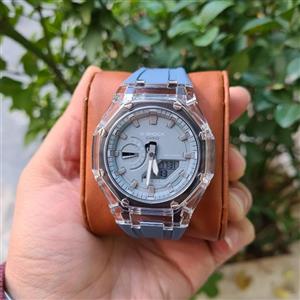 ساعت مچی جیشاک GA2100 مردانه قاب کریستالی طوسی