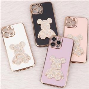 قاب گوشی موبایل خرسی نگین‌دار اپل iPhone 13 Pro Max