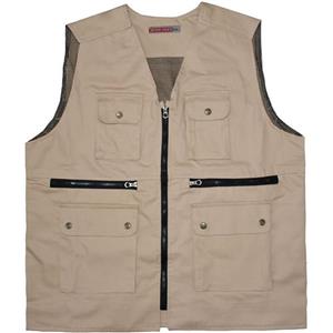 جلیقه خبرنگاری کتان کرم هشت جیب سالیان ا Cream linen press vest