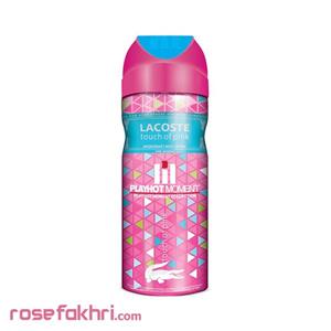 اسپری خوشبو کننده بدن زنانه پلی هات مومنت مدل LACOSTE TOUCH Of Pink حجم 200 میلی لیتر 