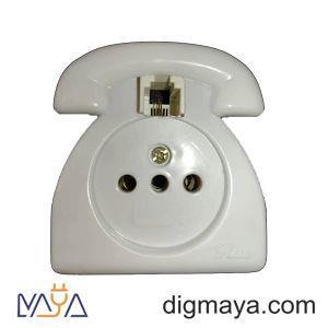پریز تلفن 2 کاره روکار وحدت