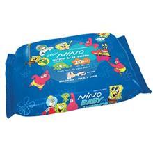 دستمال مرطوب پاک کننده کودک بسته‌ای نینو مدل کارتونی - بسته 20 عددی Nino Cleanser Baby Wipes 20pcs