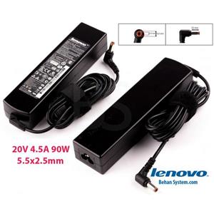 شارژر لپ تاپ لنوو 90 وات 20V 4.5A فیش 5.5x2.5 میلی متر