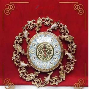 ساعت دیواری برنزی طرح گل و بوته بسیار شیک