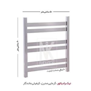 حوله خشک کن استیل ضد زنگ مدل فلت (تخت) کروم (نقره‌ای) 60سانتی متر