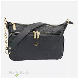 کیف رودوشی زنانه سه زیپ ساده Coach رنگ: مشکی