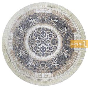 فرش گرد طرح گلشن زمینه کرم 440 شانه
