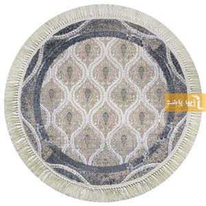 فرش گرد طرح گندم زمینه کرم 440 شانه