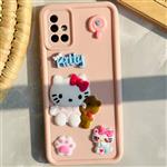 قاب سولید عروسک برجسته هلوکیتی مدل Solid Hello Kitty مناسب برای گوشی موبایل شیائومی ردمی Xiaomi Redmi 12 / 13C / Note 13 4G / Note 13 Pro 4G / Poco X3 / X3 Pro / X6 Pro