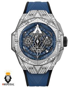ساعت مچی مردانه هابلوت کهکشانی فول نگین HUBLOT Sang Bleu 01044